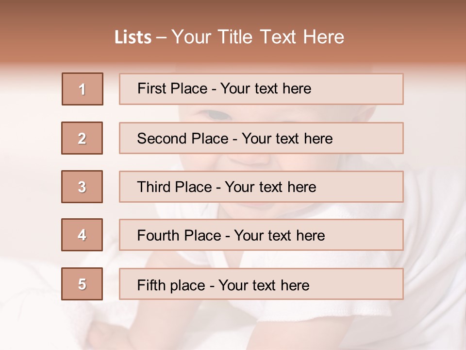 A Charming Portrait Of A Little Baby Boy. He Is 6 Months Old In This Series. PowerPoint Template