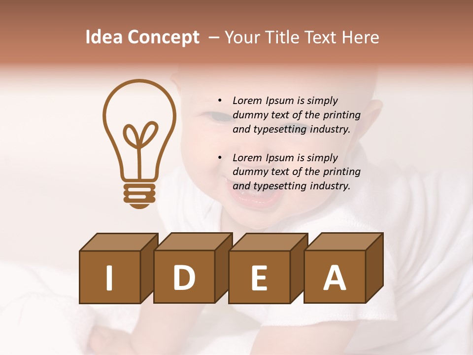 A Charming Portrait Of A Little Baby Boy. He Is 6 Months Old In This Series. PowerPoint Template