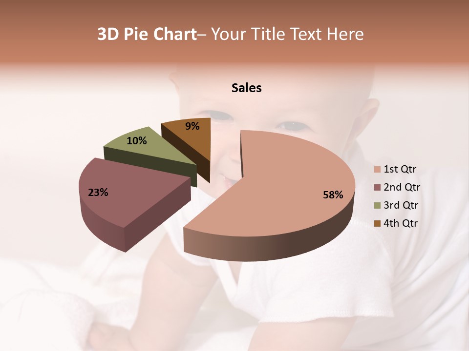 A Charming Portrait Of A Little Baby Boy. He Is 6 Months Old In This Series. PowerPoint Template