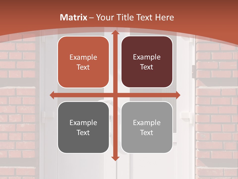 A Red Brick Building With A White Door PowerPoint Template