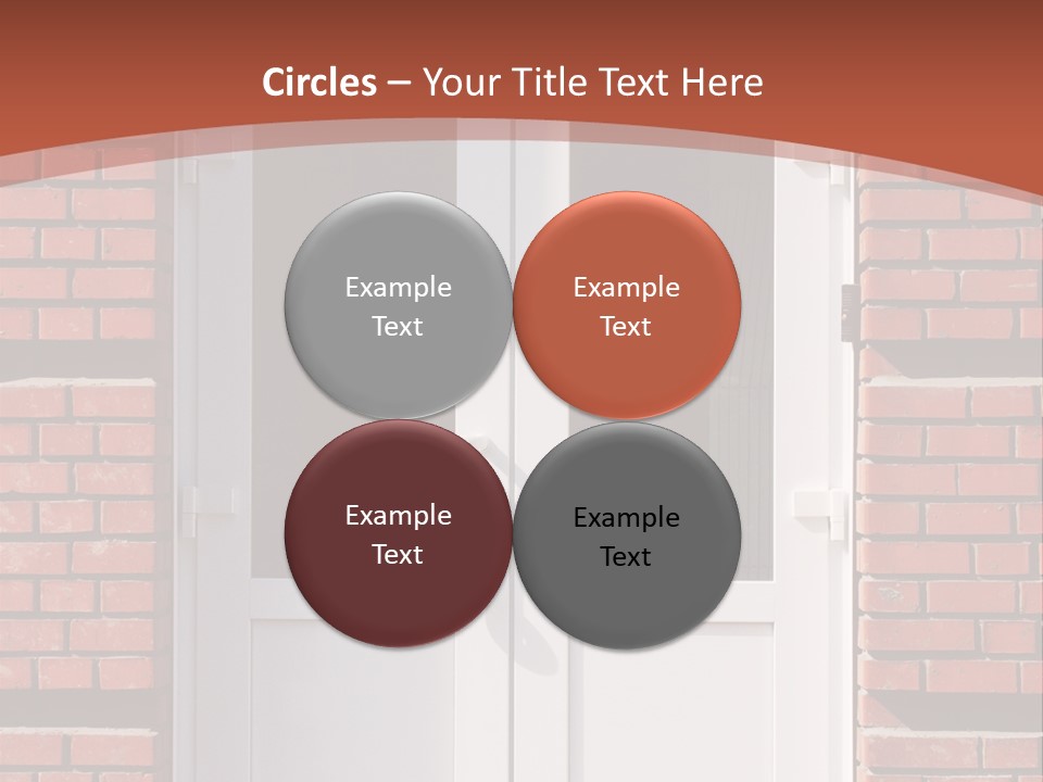 A Red Brick Building With A White Door PowerPoint Template