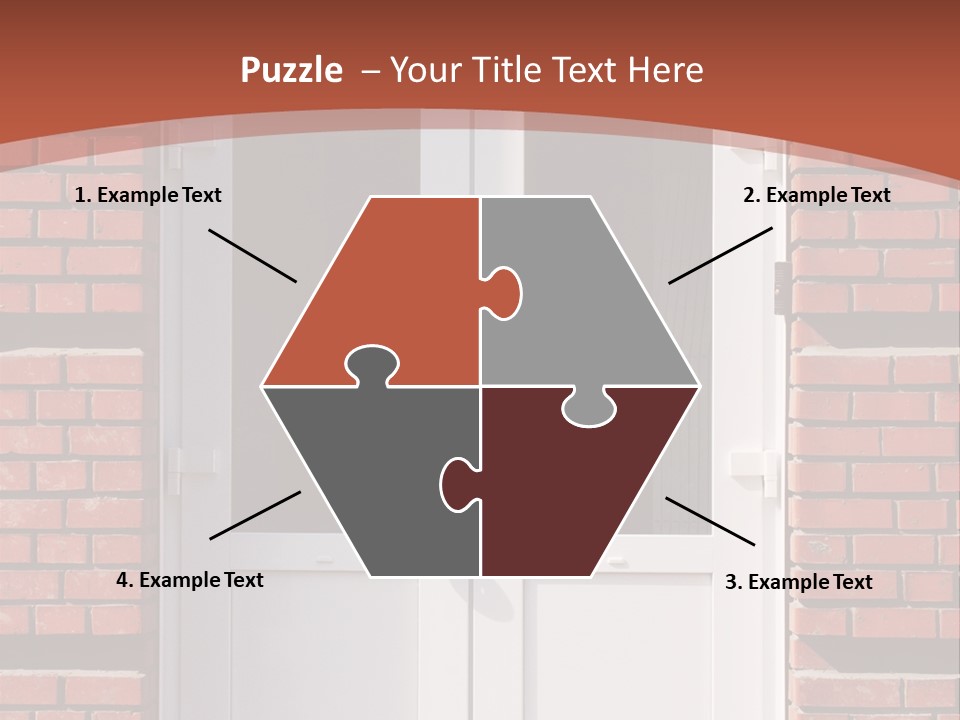 A Red Brick Building With A White Door PowerPoint Template