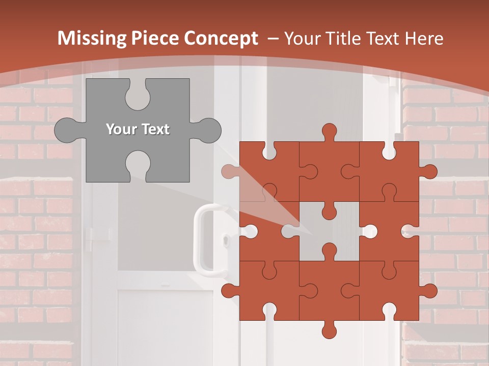 A Red Brick Building With A White Door PowerPoint Template