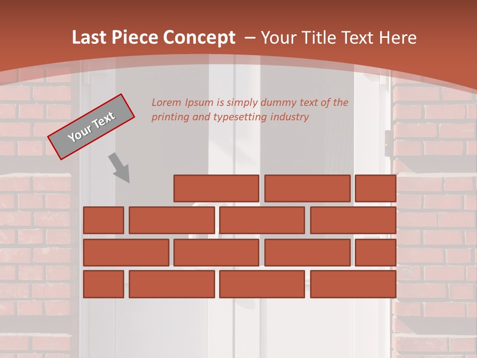 A Red Brick Building With A White Door PowerPoint Template
