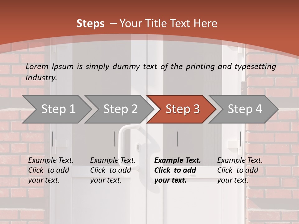 A Red Brick Building With A White Door PowerPoint Template