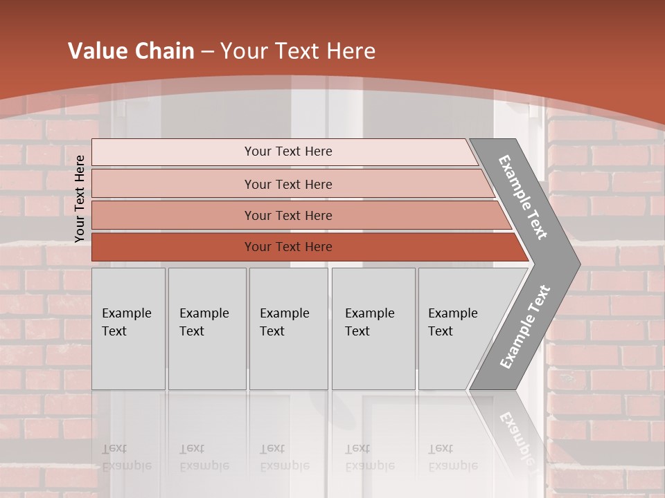 A Red Brick Building With A White Door PowerPoint Template