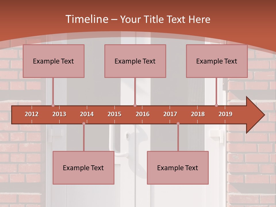 A Red Brick Building With A White Door PowerPoint Template