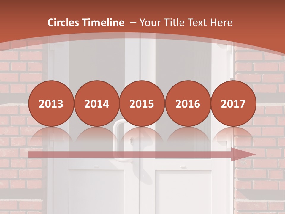 A Red Brick Building With A White Door PowerPoint Template