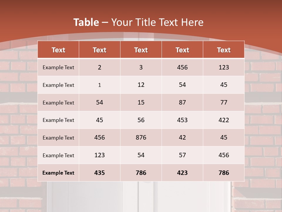 A Red Brick Building With A White Door PowerPoint Template