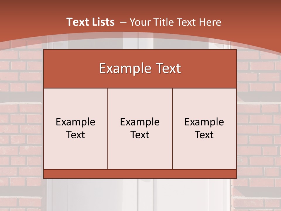 A Red Brick Building With A White Door PowerPoint Template