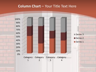 A Red Brick Building With A White Door PowerPoint Template