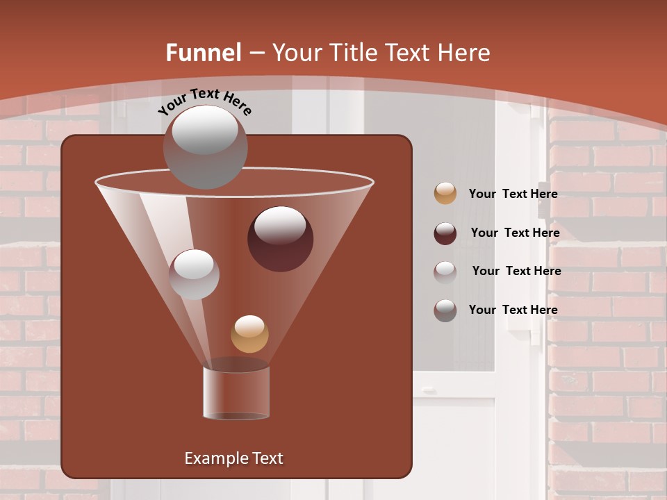 A Red Brick Building With A White Door PowerPoint Template