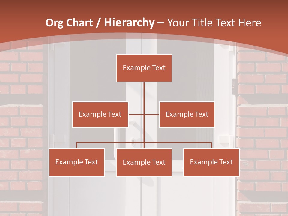A Red Brick Building With A White Door PowerPoint Template