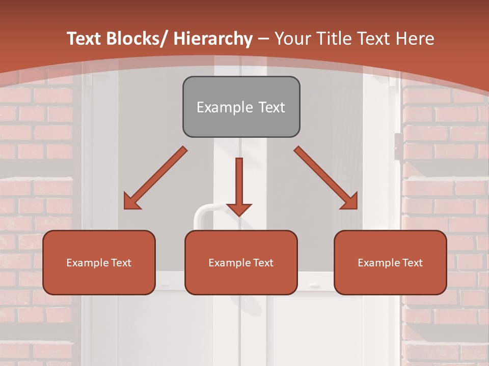 A Red Brick Building With A White Door PowerPoint Template