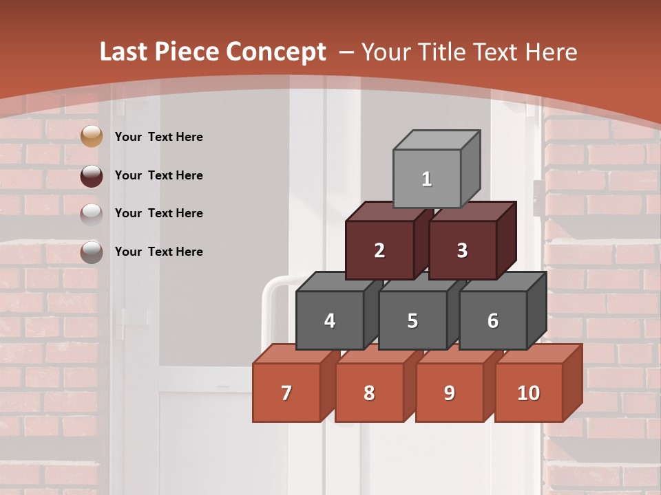 A Red Brick Building With A White Door PowerPoint Template
