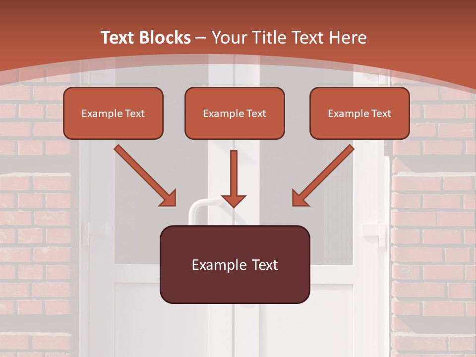 A Red Brick Building With A White Door PowerPoint Template