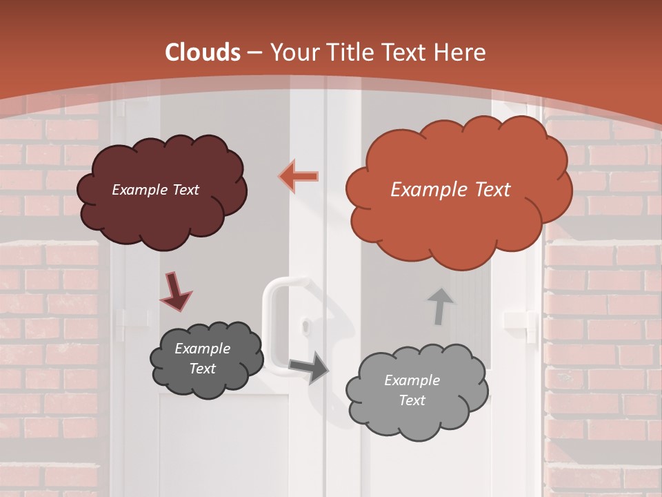 A Red Brick Building With A White Door PowerPoint Template