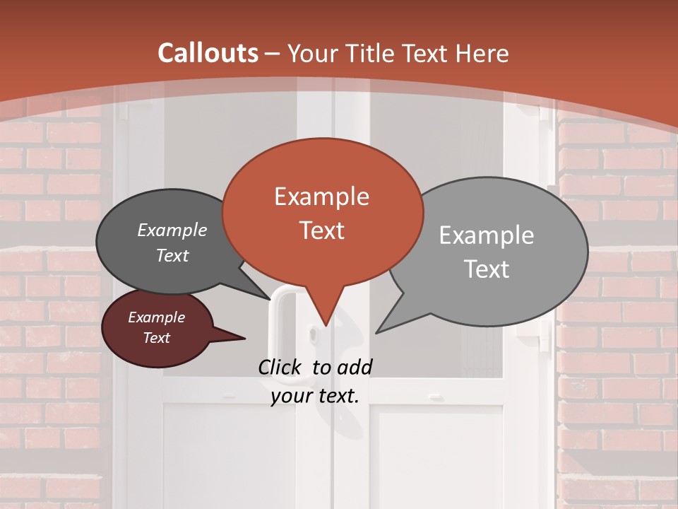 A Red Brick Building With A White Door PowerPoint Template
