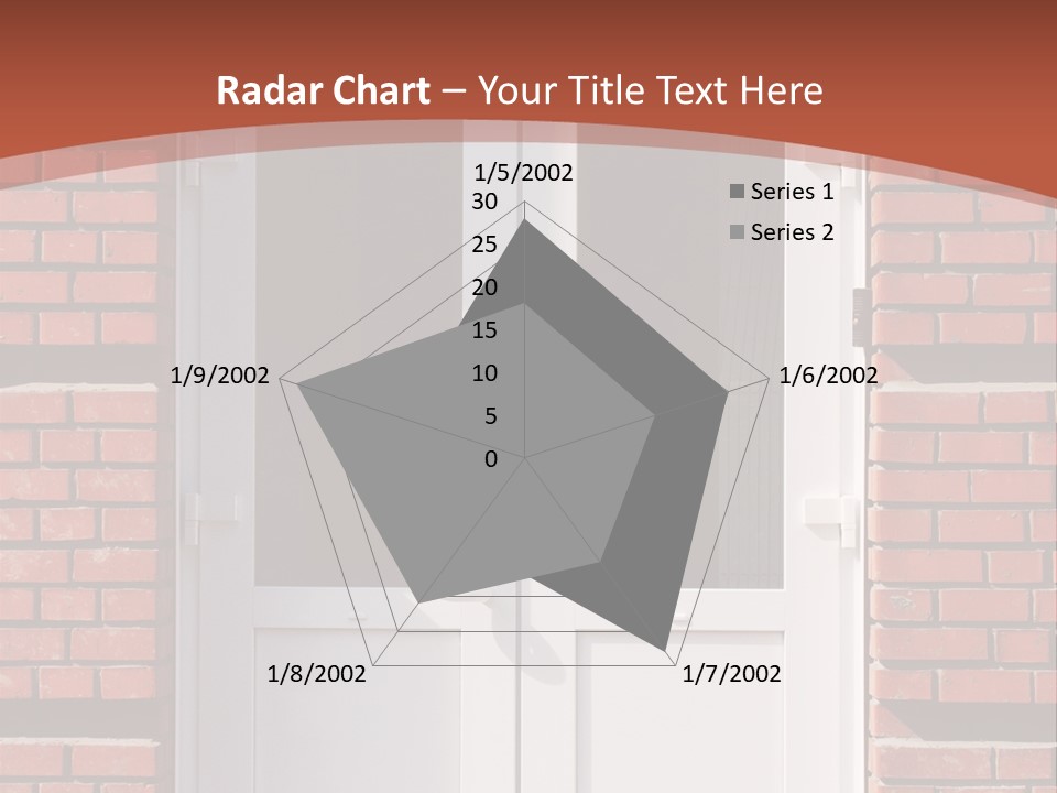 A Red Brick Building With A White Door PowerPoint Template
