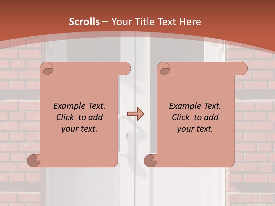 A Red Brick Building With A White Door PowerPoint Template