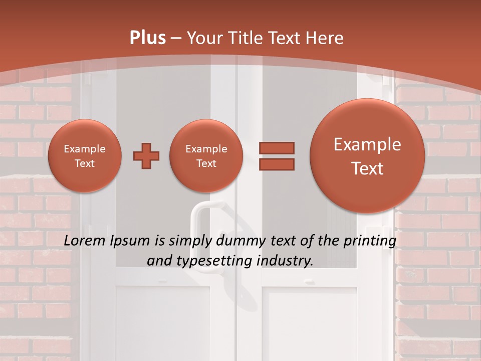 A Red Brick Building With A White Door PowerPoint Template