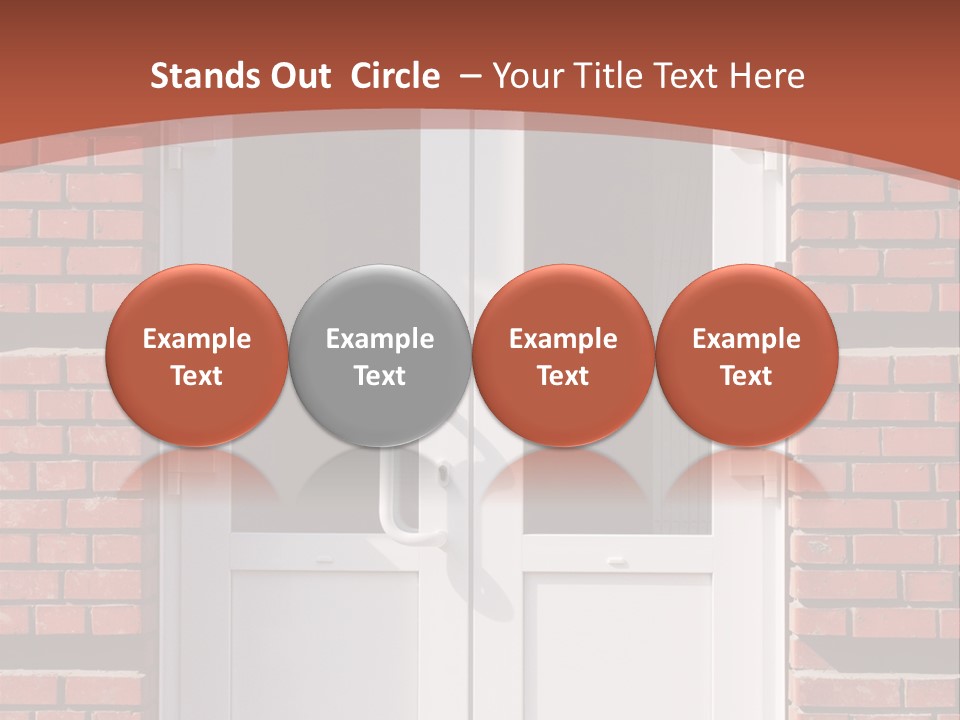 A Red Brick Building With A White Door PowerPoint Template