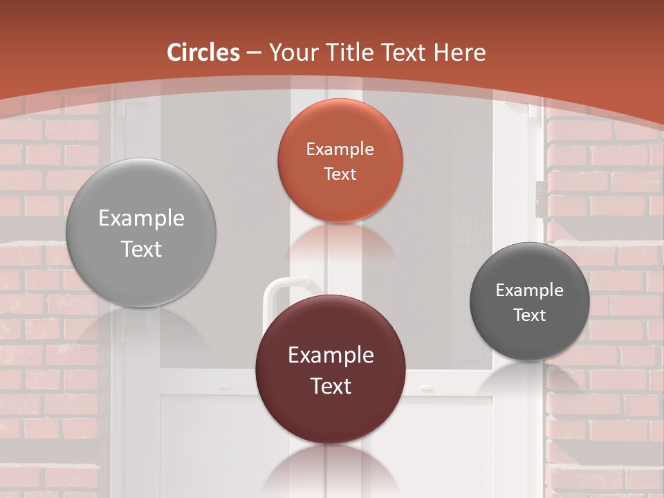 A Red Brick Building With A White Door PowerPoint Template