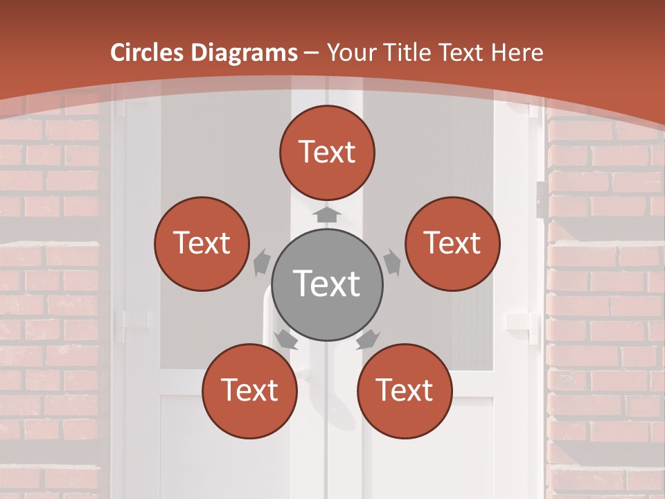 A Red Brick Building With A White Door PowerPoint Template