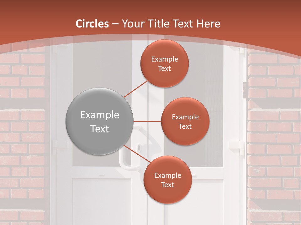 A Red Brick Building With A White Door PowerPoint Template