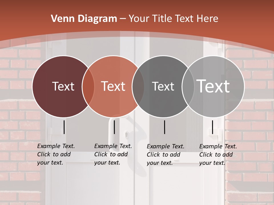 A Red Brick Building With A White Door PowerPoint Template