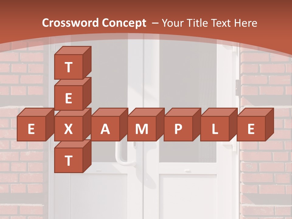 A Red Brick Building With A White Door PowerPoint Template