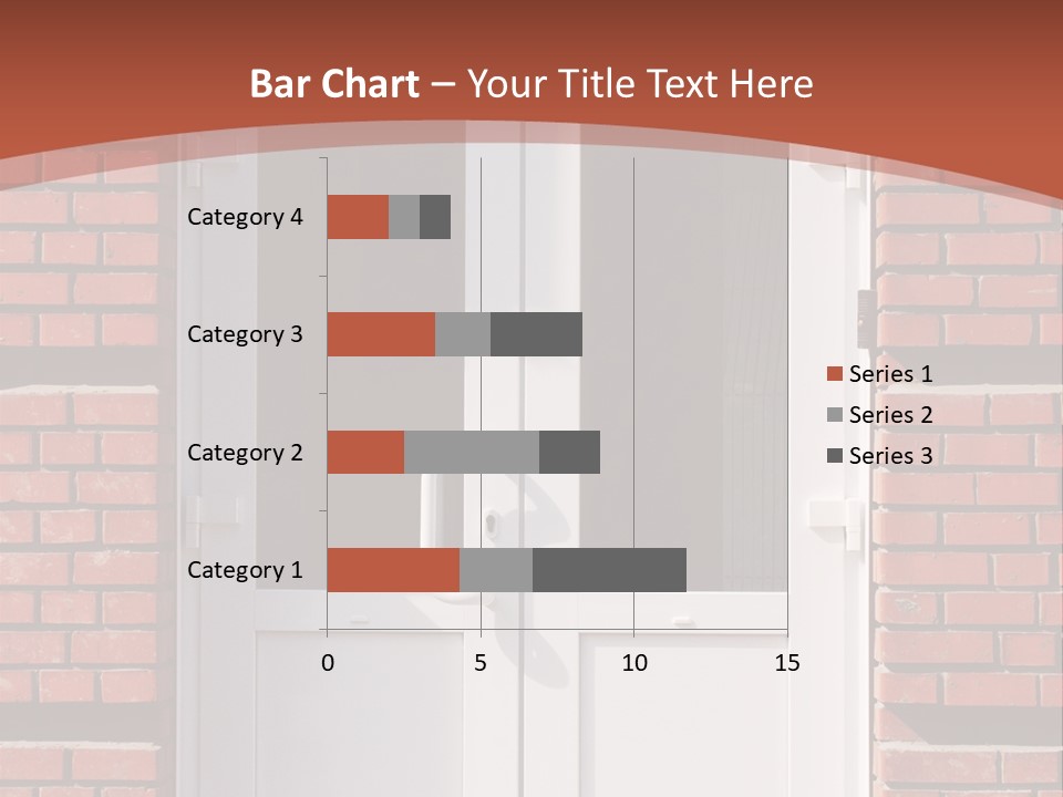 A Red Brick Building With A White Door PowerPoint Template