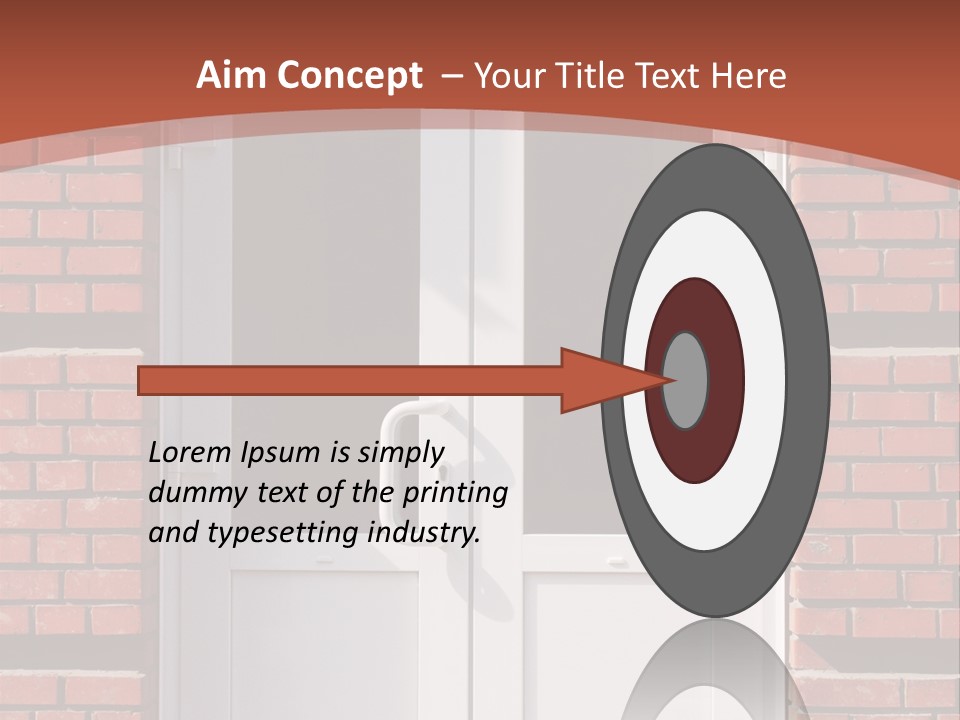 A Red Brick Building With A White Door PowerPoint Template