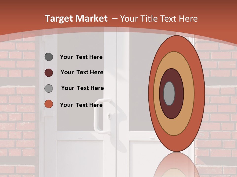 A Red Brick Building With A White Door PowerPoint Template