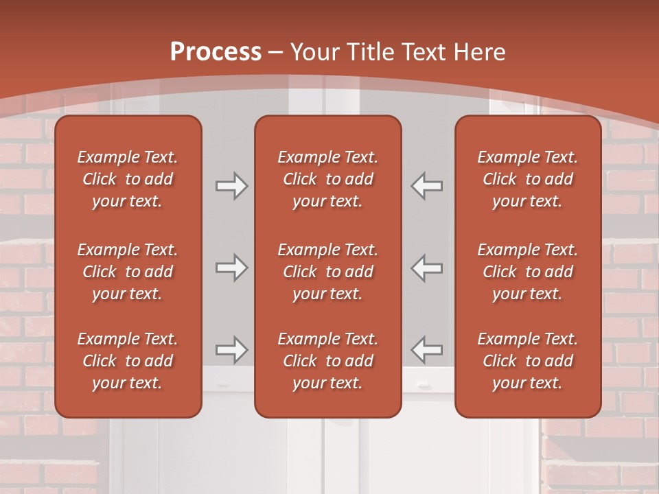 A Red Brick Building With A White Door PowerPoint Template