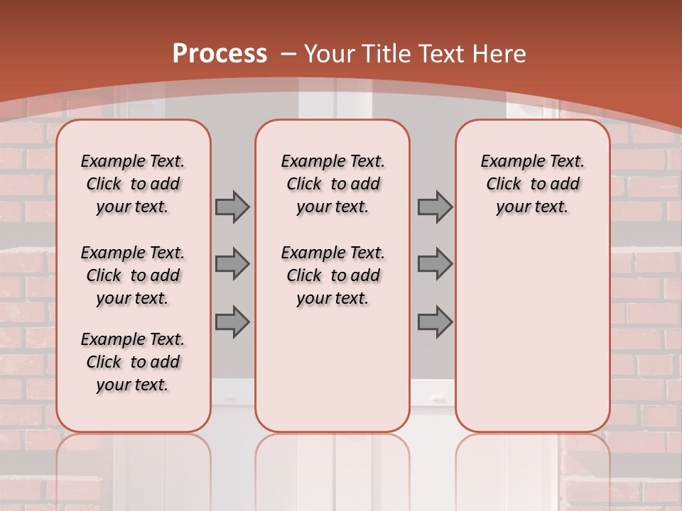 A Red Brick Building With A White Door PowerPoint Template