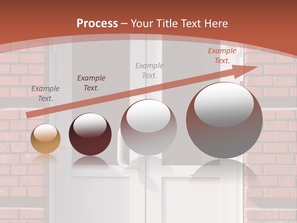 A Red Brick Building With A White Door PowerPoint Template