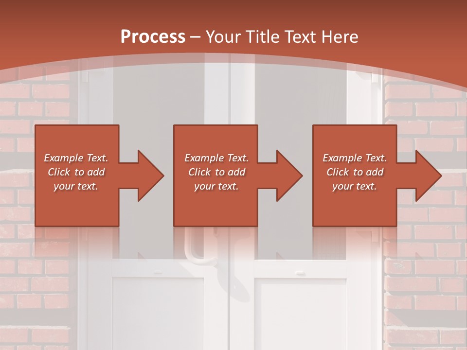 A Red Brick Building With A White Door PowerPoint Template