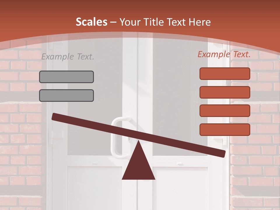 A Red Brick Building With A White Door PowerPoint Template