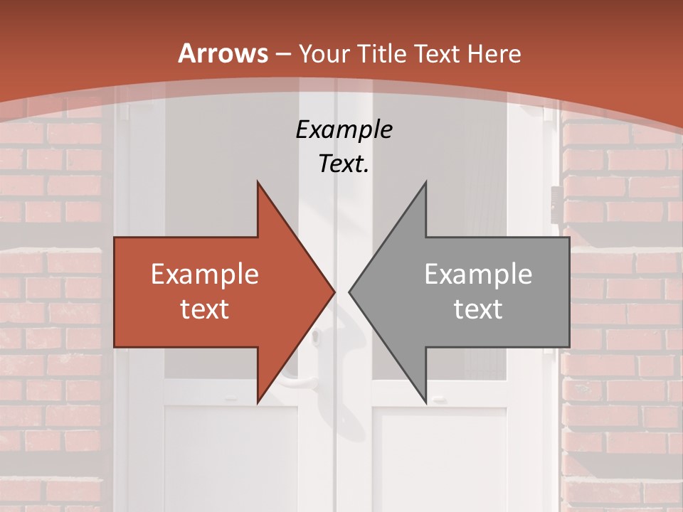 A Red Brick Building With A White Door PowerPoint Template