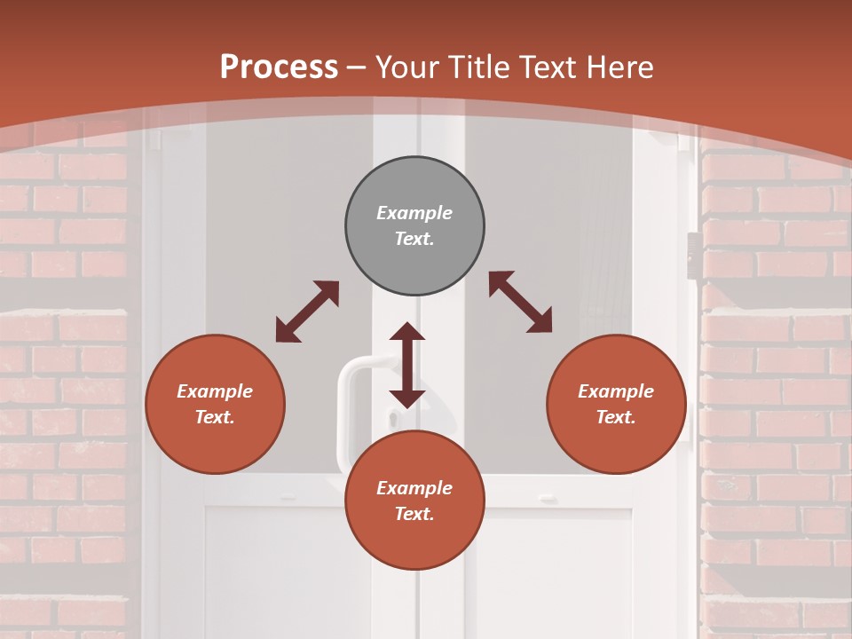 A Red Brick Building With A White Door PowerPoint Template