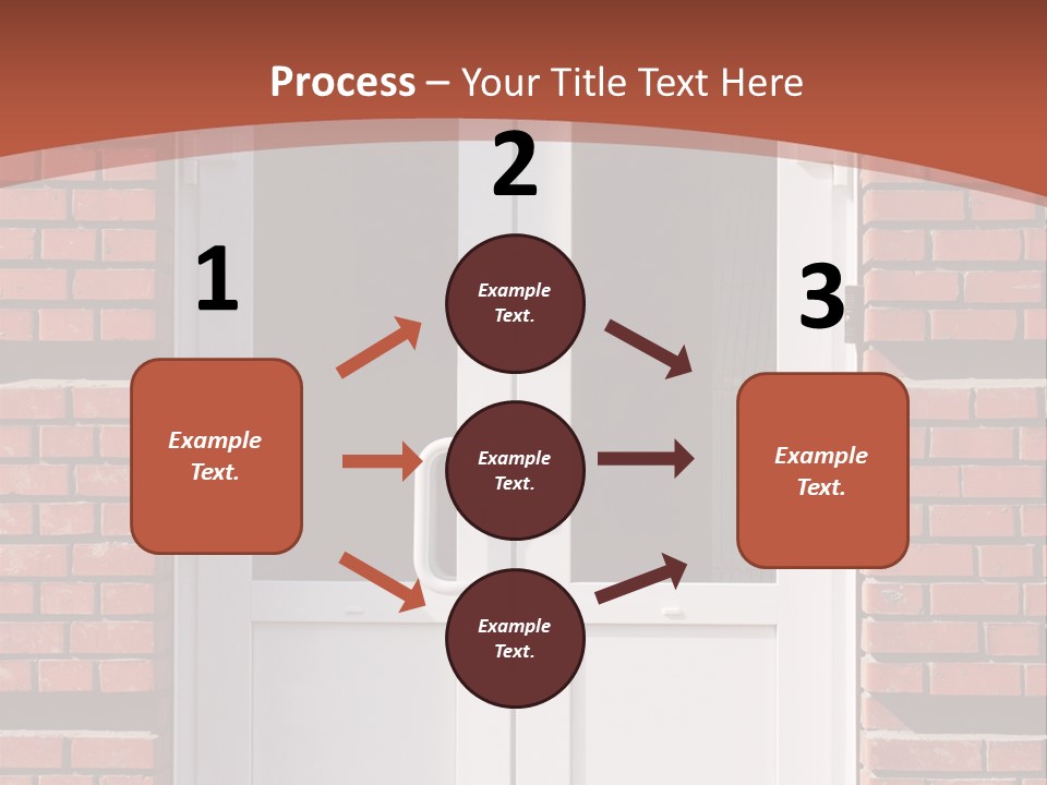 A Red Brick Building With A White Door PowerPoint Template