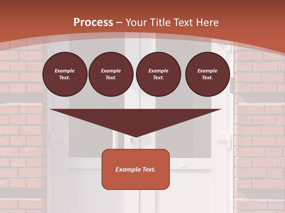 A Red Brick Building With A White Door PowerPoint Template