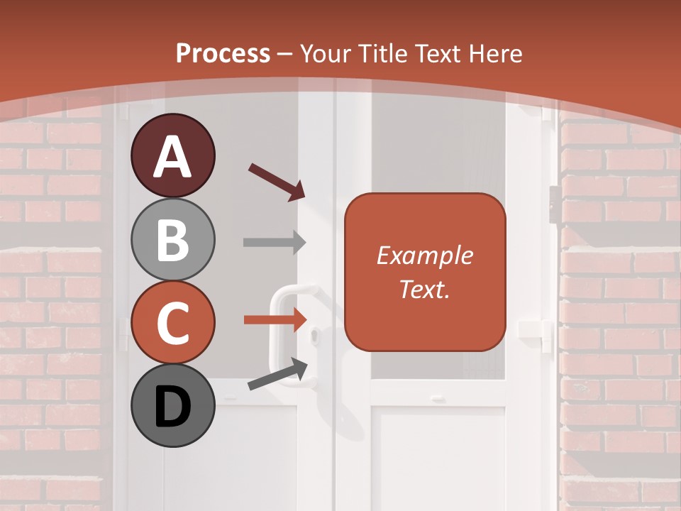 A Red Brick Building With A White Door PowerPoint Template