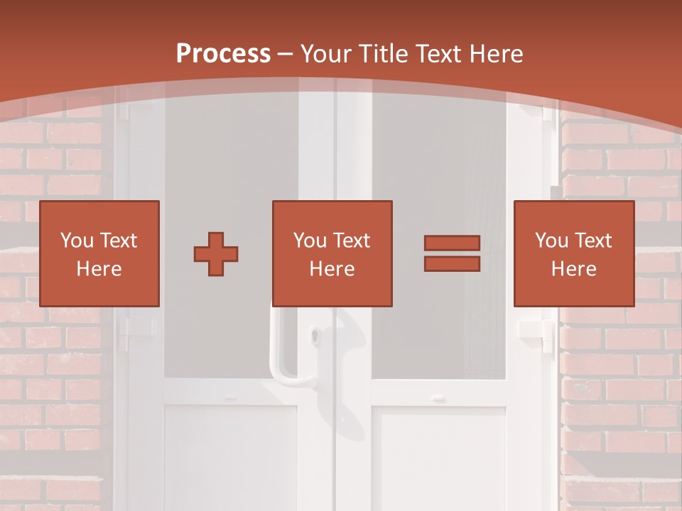A Red Brick Building With A White Door PowerPoint Template
