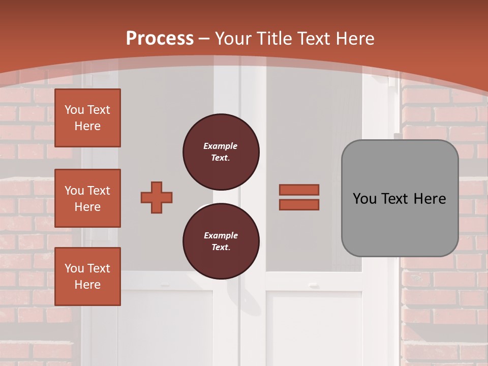 A Red Brick Building With A White Door PowerPoint Template