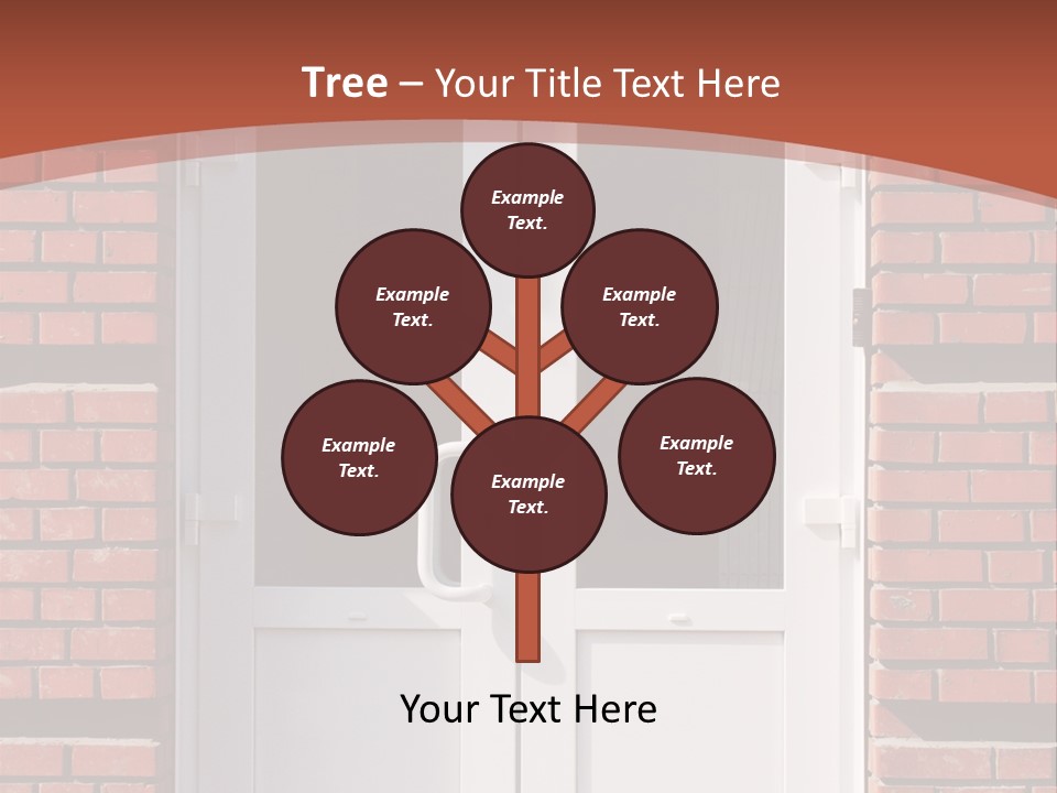 A Red Brick Building With A White Door PowerPoint Template