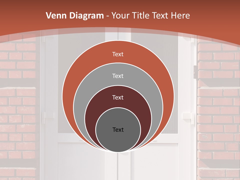 A Red Brick Building With A White Door PowerPoint Template
