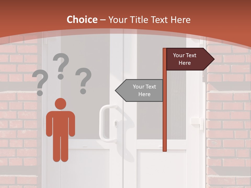 A Red Brick Building With A White Door PowerPoint Template