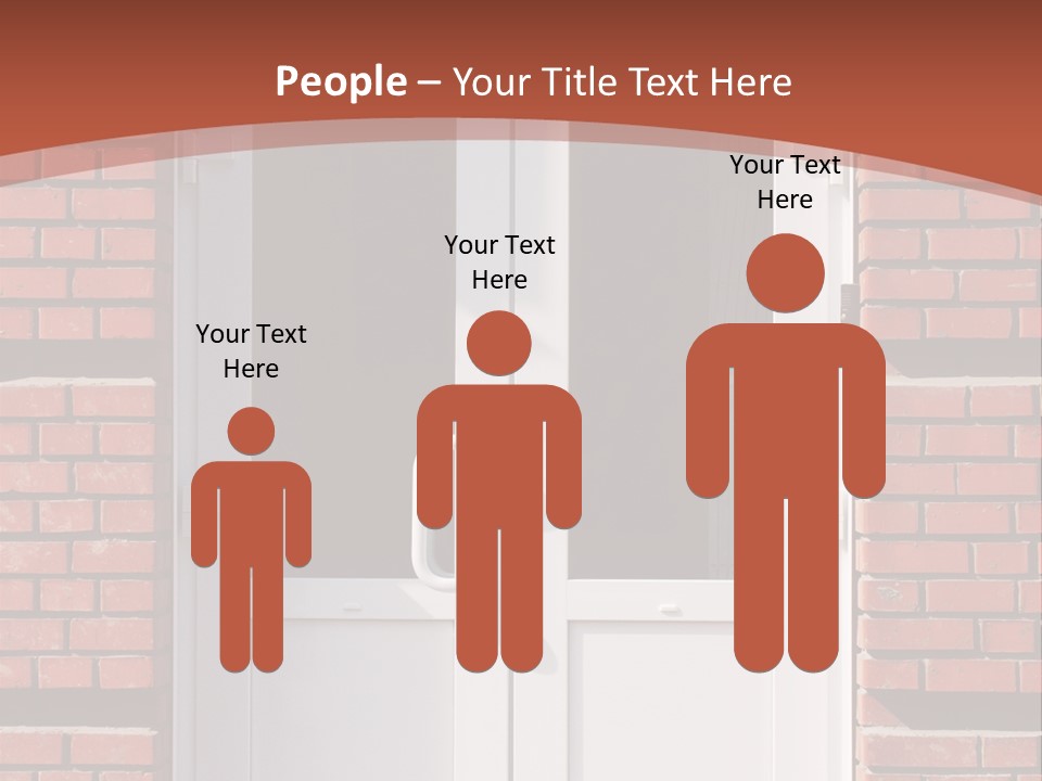 A Red Brick Building With A White Door PowerPoint Template